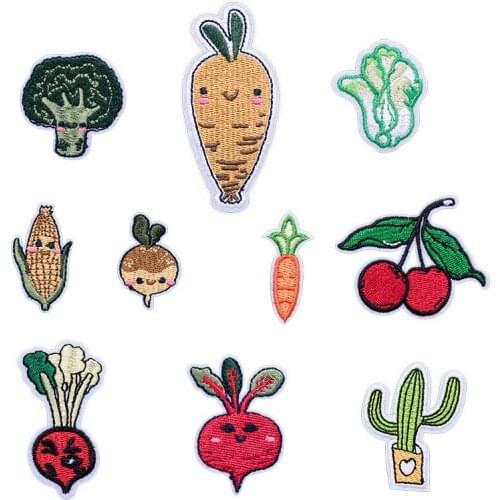 Flower Patch Embroidery Cloth Sticker Vegetable Radish Cloth Sticker Shoes Hats Luggage Accessories Patch Iron on Patches New