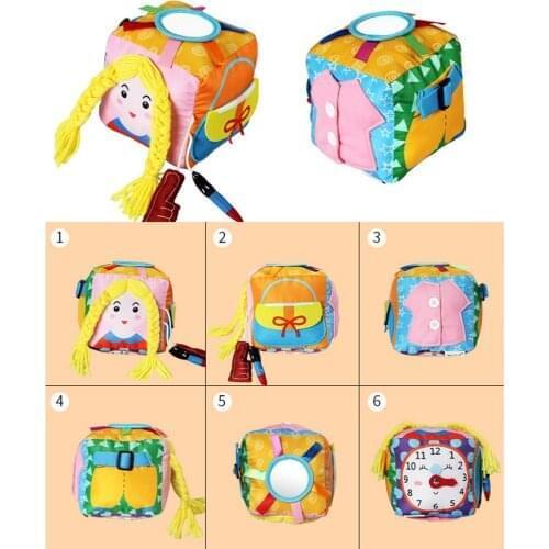 Baby Activity Center Cube BusyBoard Puzzle Interactive Montessori Cube Cloth Dice Blocks Newborn Early Learning Educational Toy