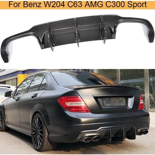 For W204 C63 Carbon Fiber Rear Lip Spoiler Diffuser for Mercedes Benz W204 C63 AMG C300 Sport 2009-2014 Rear Bumper Diffuser FRP