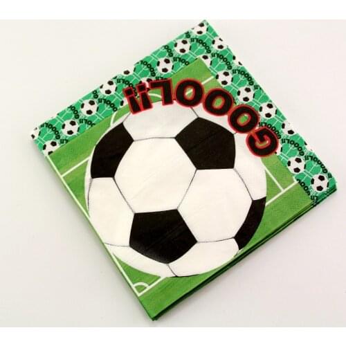 Soccer Football Theme 20pcs/lot Paper napkins Kids Favor World cup Boys Happy Birthday Party Decoration Supplies
