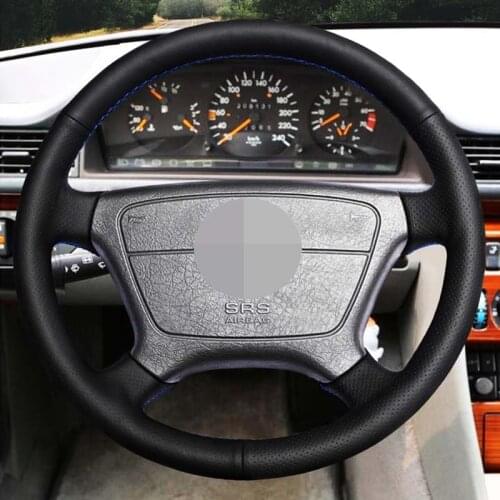 DIY Black High Soft Artificial Leather Car Steering Wheel Cover for Mercedes Benz E-Class W210 E 200 240 320 280 1995-2002