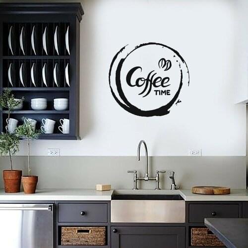Coffee Vinyl Lettering Wall Stickers for Kitchen Cafe Window Decor Decals Removable House Art Decoration Posters G643