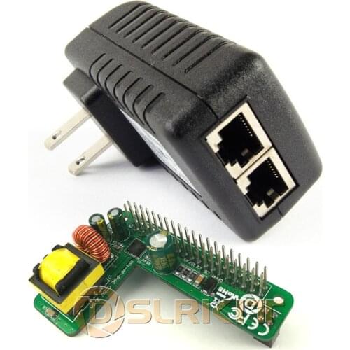 DSLRKIT Gigabit Raspberry Pi 4 4B 3B+ 3B Plus PoE Kit (HAT+ Injector) Power Over Ethernet