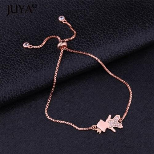 Copper Zircon Material Handmade DIY Popular Lovely Daughter Son Kids Children Charms Bracelet Kawaii Jewelry For Mom Women Gift