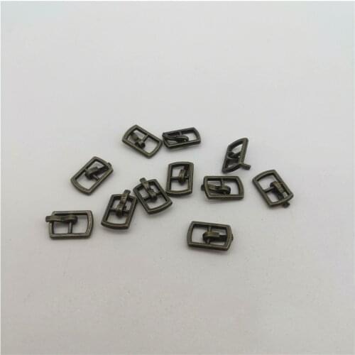 50pcs 7x10mm Metal Mini Belt Rectangle Adjustable Buckles Sewing DIY Patchwork Doll Clothes Accessories Silver Gold Brass Black