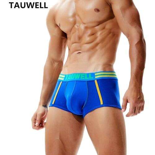 TAUWELL Mens Underwear Line Hot Selling Panties Cotton Breathable U-pouch Bag Push Up Hip Lifting Sexy Boxers