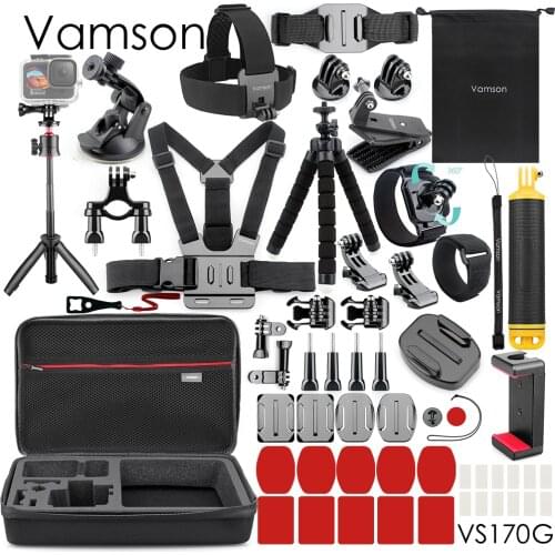 Vamson for Gopro9 Sports Camera General Accessories Set Three Types of Tripods for Go Pro Hero 9 8 7 6 5 4 for Eken h8r VS170
