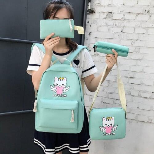 Schoolbag set Korean ins high school junior high school girls have a sense of ancient Hyun-a Kim campus simple backpack