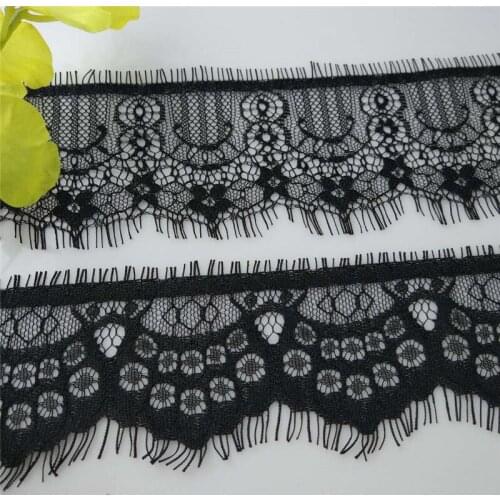 3 yards/ pcs Eyelash Lace Fabric 7 cm DIY Decorative High Quality Soft Off Nylon Eyelash Lace Trim Wedding Dress Fabric