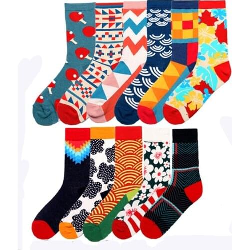 Peonfly 2020 Autumn Design High Quality Cotton Creative Colorful Brand Casual Men Long Happy Socks Funny