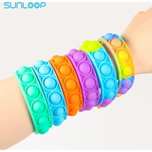 New Fidget Toys For Antism Push popets Bubble Figet Dimple Hand Bracelet Decompression Toy Anti Stress Sensory Toy Adult Gift
