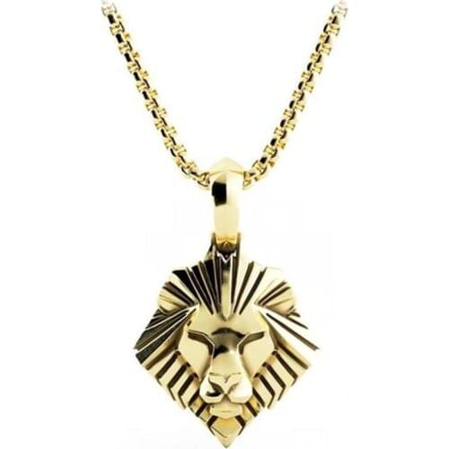Wholesale Mens Necklace Fashion Mens Jewellery Aesthetic Jewellery Cool Stuff Personalized Necklace Lion Pop Metal Pendant