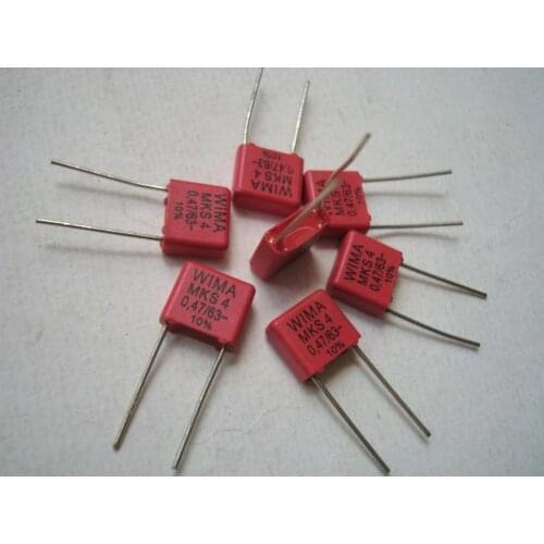 Original new 100% MKS4 63V 0.47uf copper foot frequency division audio electrodeless capacitor P=7.5MM (Inductor)