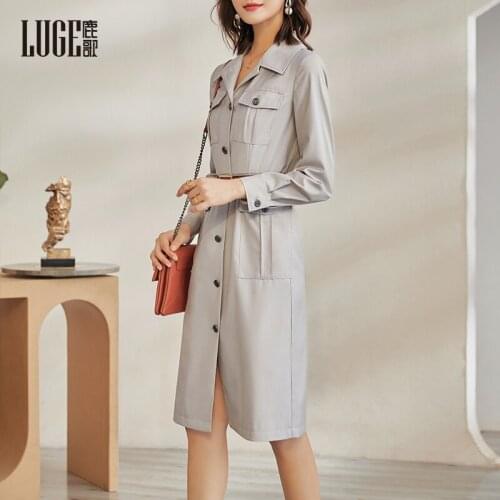 2021 autumn new style temperament slim A-line skirt professional Dress Blouse Dress women
