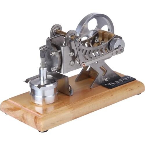 Solid Wood Baseplate DIY All-Metal Vacuum Stirling Engine Stem Steam Model Set Educational Toy For Kids Children Adults Gift