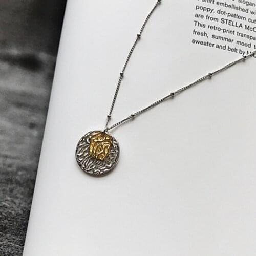 Abstract painting design texture lava beads fine necklace clavicle chain 925 silver feminine temperament necklace