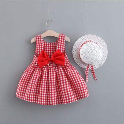 Baby Girl Dress Summer Toddler Clothes Baby Dress 2 Piece Clothes Set Wedding Party Dress Newborn Infant Dresses With Bow Hat