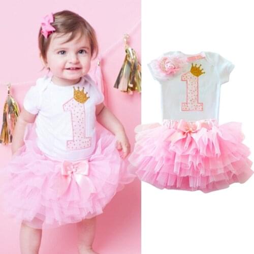Flower Girls First Birthday Dress Gift Tutu Baby Infant Christening Cake Dresses for Party Kids 1 Year Baby Girl Birthday Dress