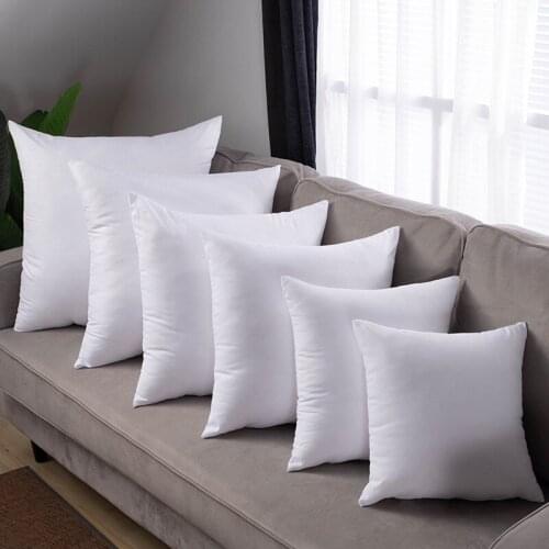 1pc Fluffy Soft White Cushion Pillow Inner Filling PP Cotton Throw Pillow Simple White Color Car Chair Sofa Seat Cushion Core