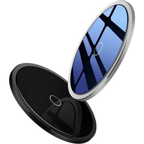 Portable mobile phone wireless charger aluminum alloy disc 10W high power security Intelligent power off Crafts gift QI standard