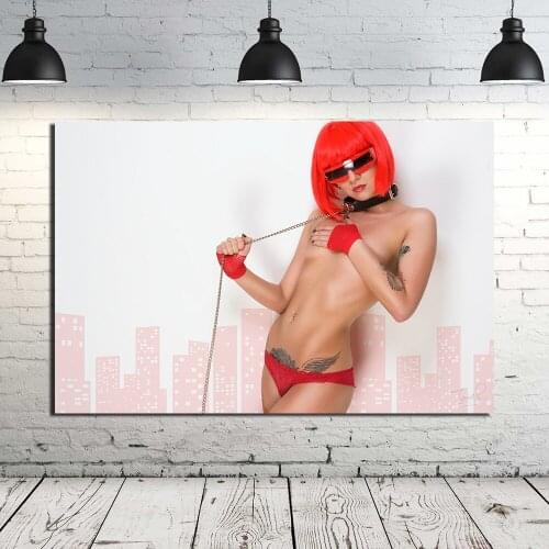 Sexy Tattoo Model Wall Art Canvas Painting Girls Wall Pictures for Living Room Home Decor