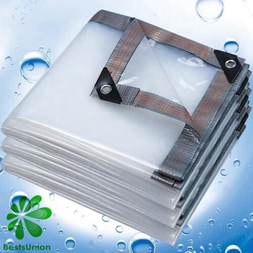 Transparent Rain Cloth Sunscreen PVC Waterproof Tarpaulin Balcony Rainproof Windproof Thicken Plastic Tarp