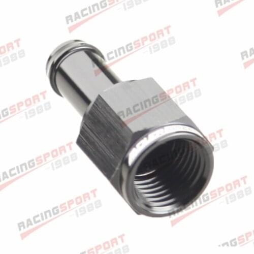 Straight -6 AN Female To 3/8" (10mm) Hose Barb Adapter Fitting Black