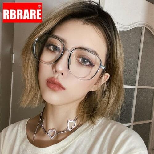 RBRARE Anti-blue Light Glasses Frame Women 2021 Square Eyeglasses Frame Clear Lens Glasses Frame for Women/Men Retro Spectacle