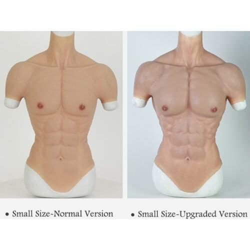 Realistic Silicone Fake Muscle Suit Upgrade Small Size No Weapon Mens Flat Chest Cosplay Costume Fake Navel