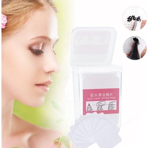 200/400pcs Lash Glue Remover Wipes For Eyelash Extension Glue Cleaning sheet Cotton Non-woven Lint-Free Cotton Paper Makeup Tool