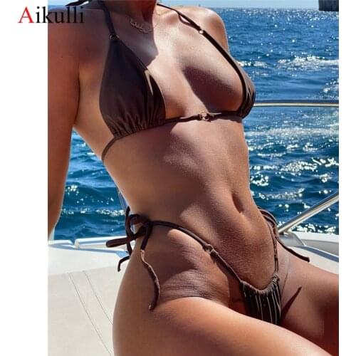 Sexy Thong Bikini 2021 Swimsuit Women Swimwear Push Up Bikini Set Brazilian Bathing Suit Summer Beach Wear Swimming Suit Biquini