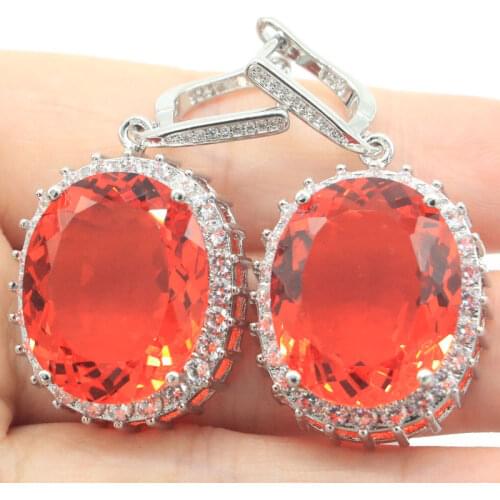 29x16mm SheCrown Jewelry Set Green Peridot White CZ For Girls Daily Wear 925 Sterling Silver Earrings Pendant Drop Shipping