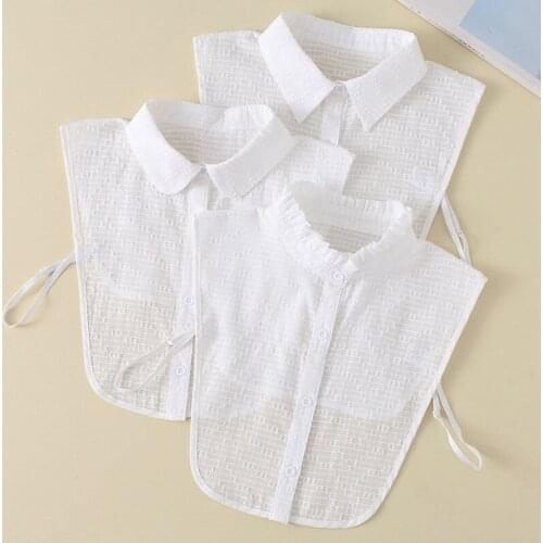 Ladies Stand Lapel Fake Collas for Women White Flase Collars for Mens Solid Color Detachable Collar Female Sweater Tops Faux Col