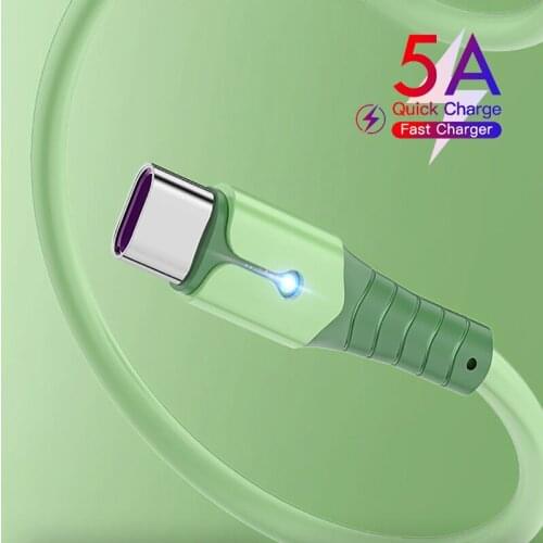 5A USB Type C Cable LED Fast Charging Data Sync Charger Cable Mobile Phone USB C Cord For iPhone 12 Pro Max Xiaomi 11 E40 Huawei