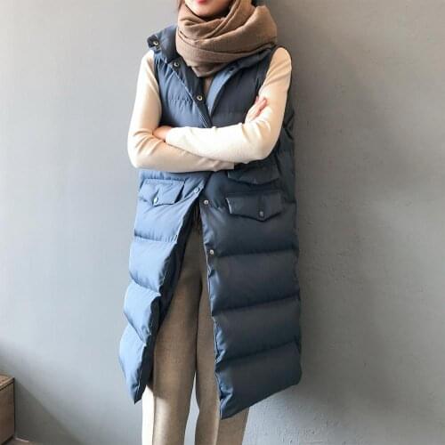 2020 Women Sleeveless Long Vests 3 Colors Autumn/Winter Single Breasted Streetwear Warm Outwear Coat Female WaistCoat