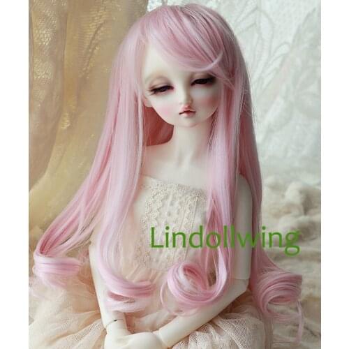 1/3 BJD Wig Pullip Dal DD Dollfie Doll Wig 8-9 inch Long Pink Wig 2333