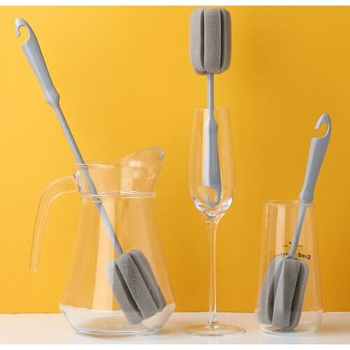 1PC Cup Brush Long Handle Brush Practical Kitchen Cleaning Tools Sponge Brush for Wineglass Bottle Coffee Tea Glass Cup Mug