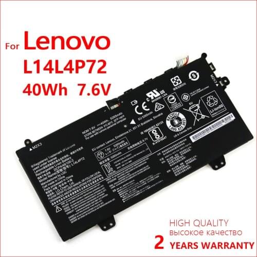 100% Genuine New L14M4P72 Battery 5B10K10215 for Lenovo Yoga 700-111sk 700-11ISK 11isk 80QE L14L4P73 Laptop 7.6V 40Wh Batteria