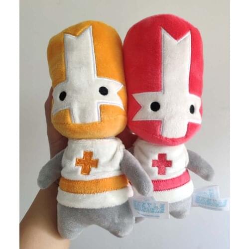 2pcs Castle Crashers red yellow Knight stuffed plush toy new 20cm
