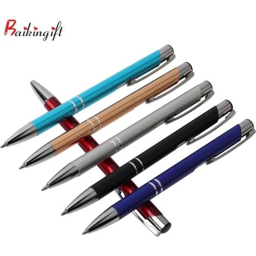2PCS Ballpoint Pen Style Press Metal Material Ball Pens For School Office G2 Refill Black Blue Ink Writing 0.7mm Luxury Gift Pen