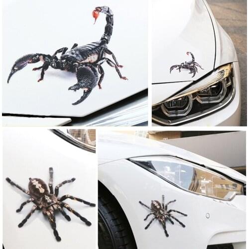 3D Car Bumper Sticker Car Spider Lizard Gecko Scorpions Car-styling Abarth Vinyl Decal Sticker Cars Auto Motorcycle Accessories