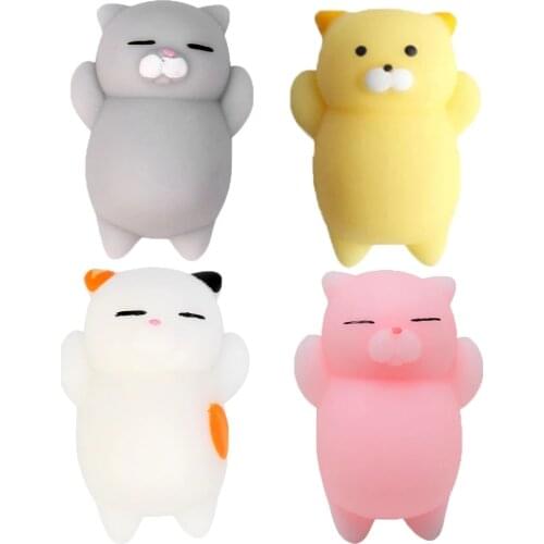 4PCS Squishy Mini Cat Animals Doll Slow Rising Cute Antistress Ball Soft Squeeze Toy Stress Relief Fun For Kid Gift Toys