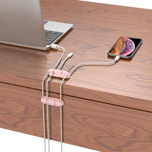 4pcs Hole Desktop Wire Bracket Strong Bonding Rope Holder Cable Clamp For USB Cable For Power Cord Date Cable Organizer