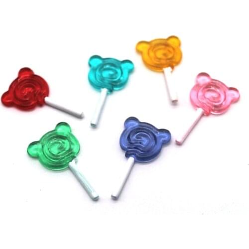5pcs/set Resin 1:12 Snacks Candy Bear Lollipop Doll House Toys Children Gift Dollhouse Miniature
