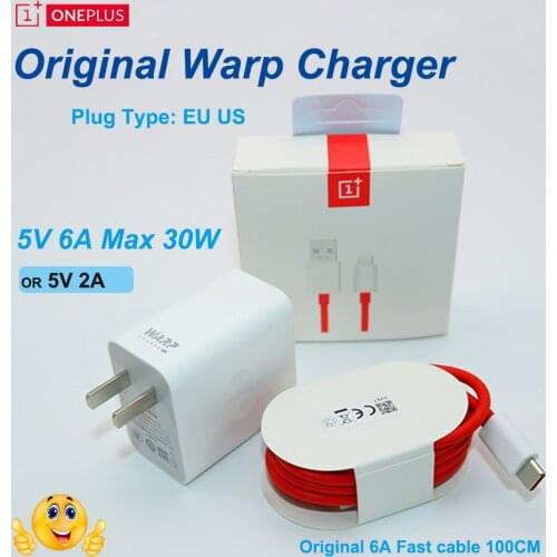 OnePlus 7 Pro 7T Pro Warp Charge 30 Power Adapter Warp 30W US/EU Charger Type-C Cable Quick Charge 6A For OnePlus 7 6 6T 5 5T 3T