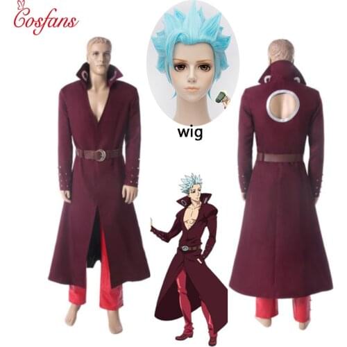 Anime The Seven Deadly Sins Foxs Sin of Coat Pant Outfit Greed Ban Cosplay Costume Full Set Suit Halloween Cosplay Costume wig