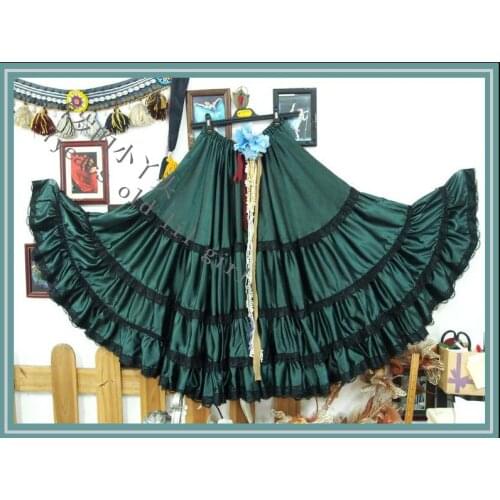 Satin silk Furlong Ming Go belly dance 4 layer 20 expansion skirt 9EX49