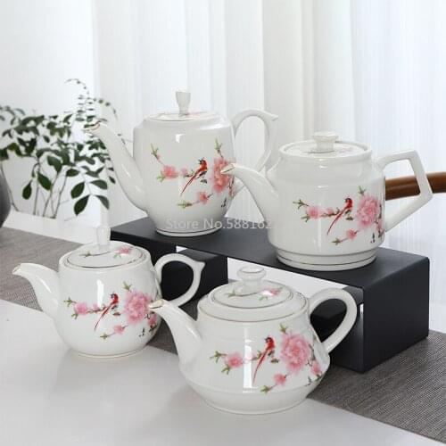 Big capacity ceramic teapot kettle restaurant porcelain tea pot chinese kung fu tea pot drinkware