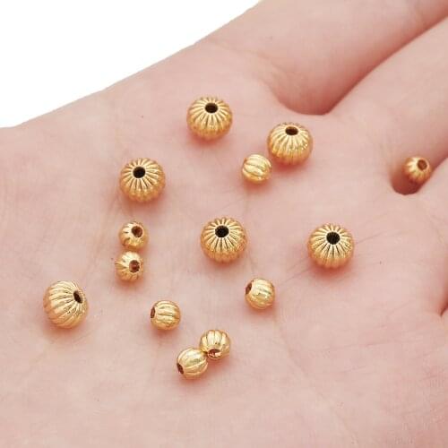 10pcs 4x3.9mm/ 6x4.7mm Hole Spacer Beads Antique Bronze Silver Color Copper Pumpkin Beads For DIY Jewelry Making Findings