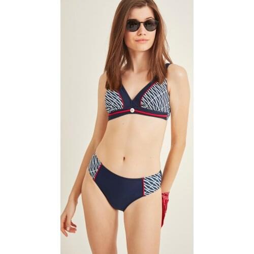 C & City Women Rallying Bikini Suit 2970-1 Navy Blue